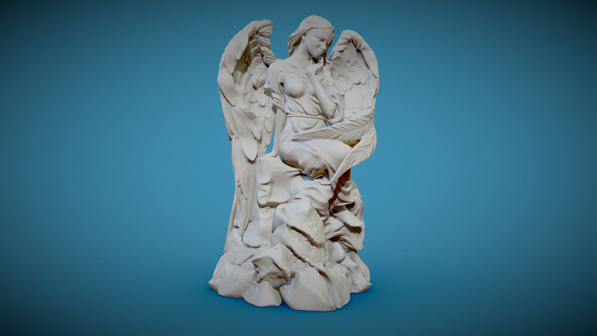 3D model Guargian angel - This is a 3D model of the Guargian angel. The 3D model is about a sculpture of a person.