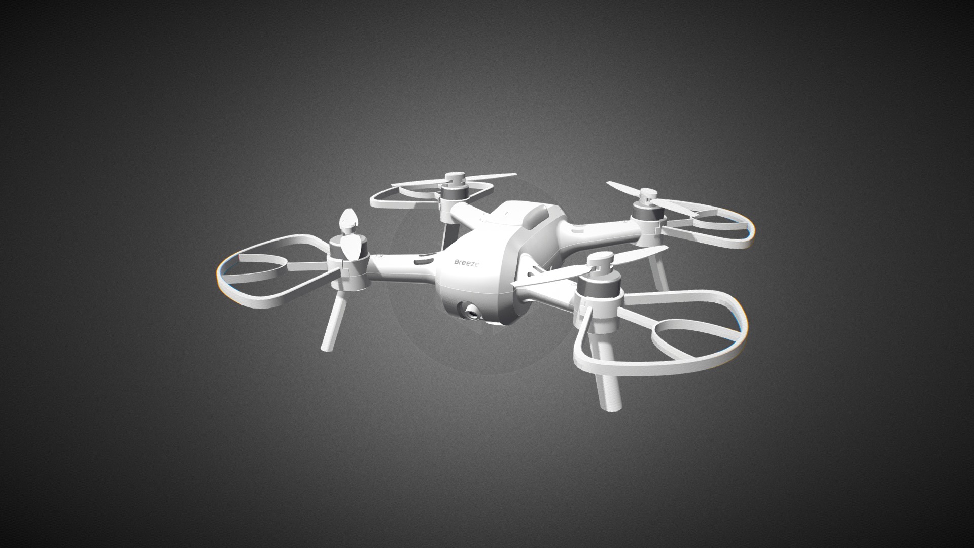 3D model Yuneec Breeze 4K for Element 3D - This is a 3D model of the Yuneec Breeze 4K for Element 3D. The 3D model is about a drone flying in the sky.