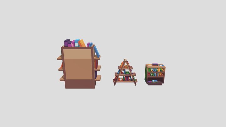 3 Bookshelf Models 3D Model