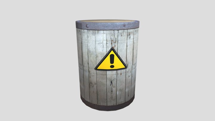 Wooden Barrel 3D Model
