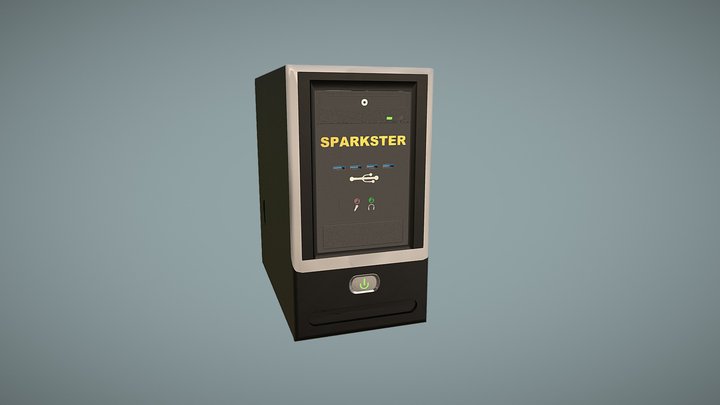 Sparkster desktop computer CPU 3D Model