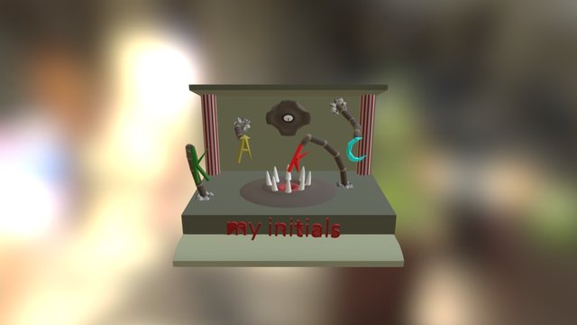 Stage & Initials 3D Model