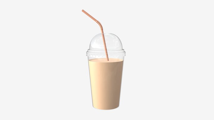 Plastic milkshake cup 3D Model