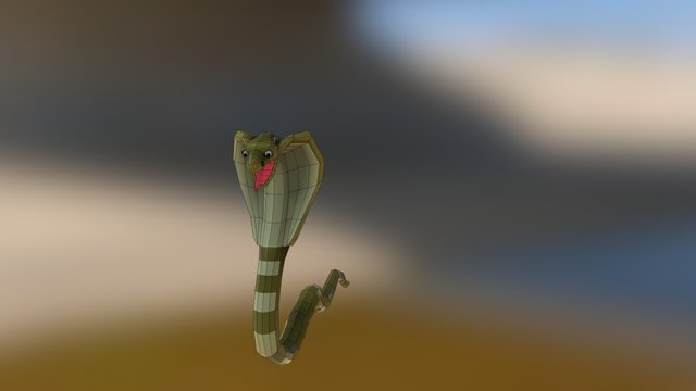 Low Poly Snake 3D Model