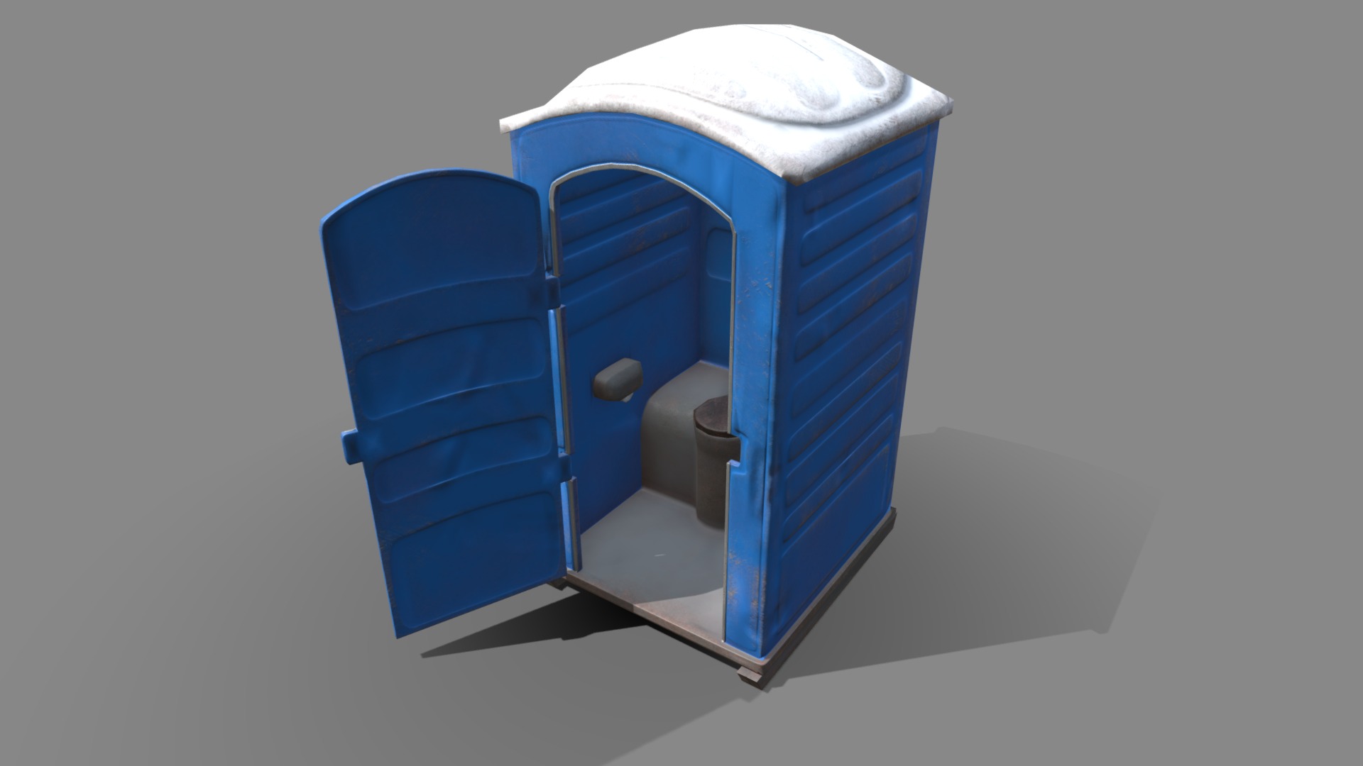 3D model Portaloo - This is a 3D model of the Portaloo. The 3D model is about a blue and white bed.