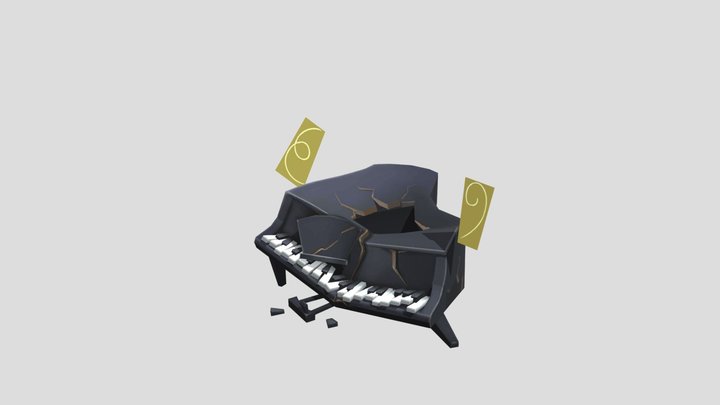 MTT - Piano Falling Animation 3D Model