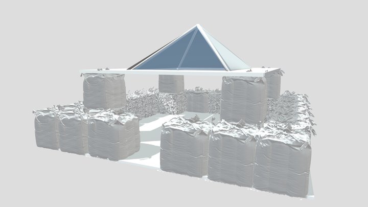 Foundation for house made of big bags 3D Model