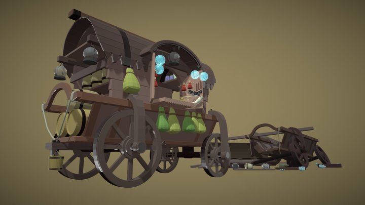 Cart. New and crushed versions 3D Model