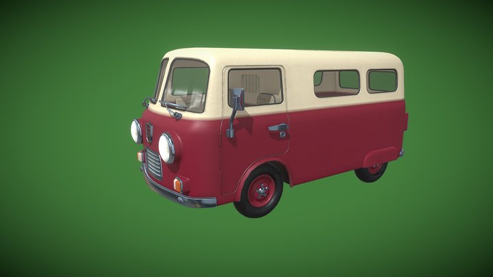 Mini-bus Hippe 3D Model