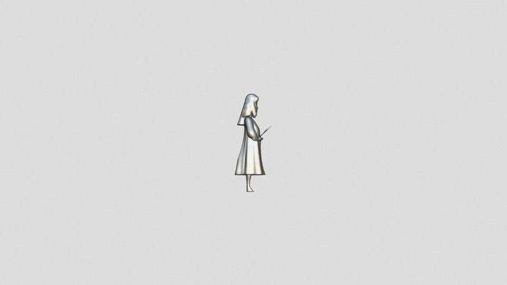 Girl holding a candle 3D Model