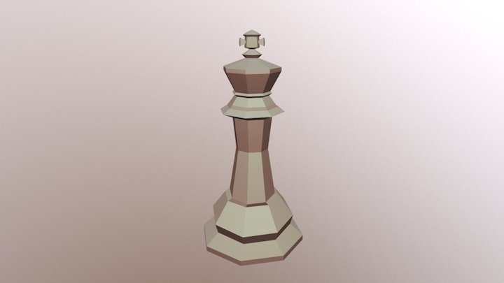 A Low Poly Chess King 3D Model