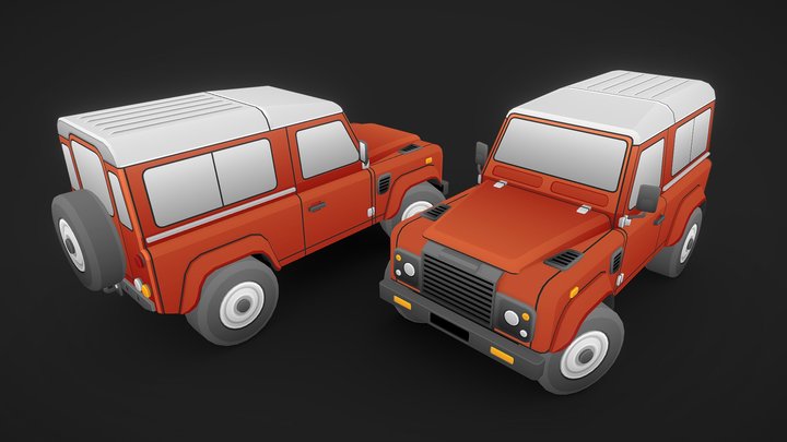 Stylized Land Rover Defender 3D Model