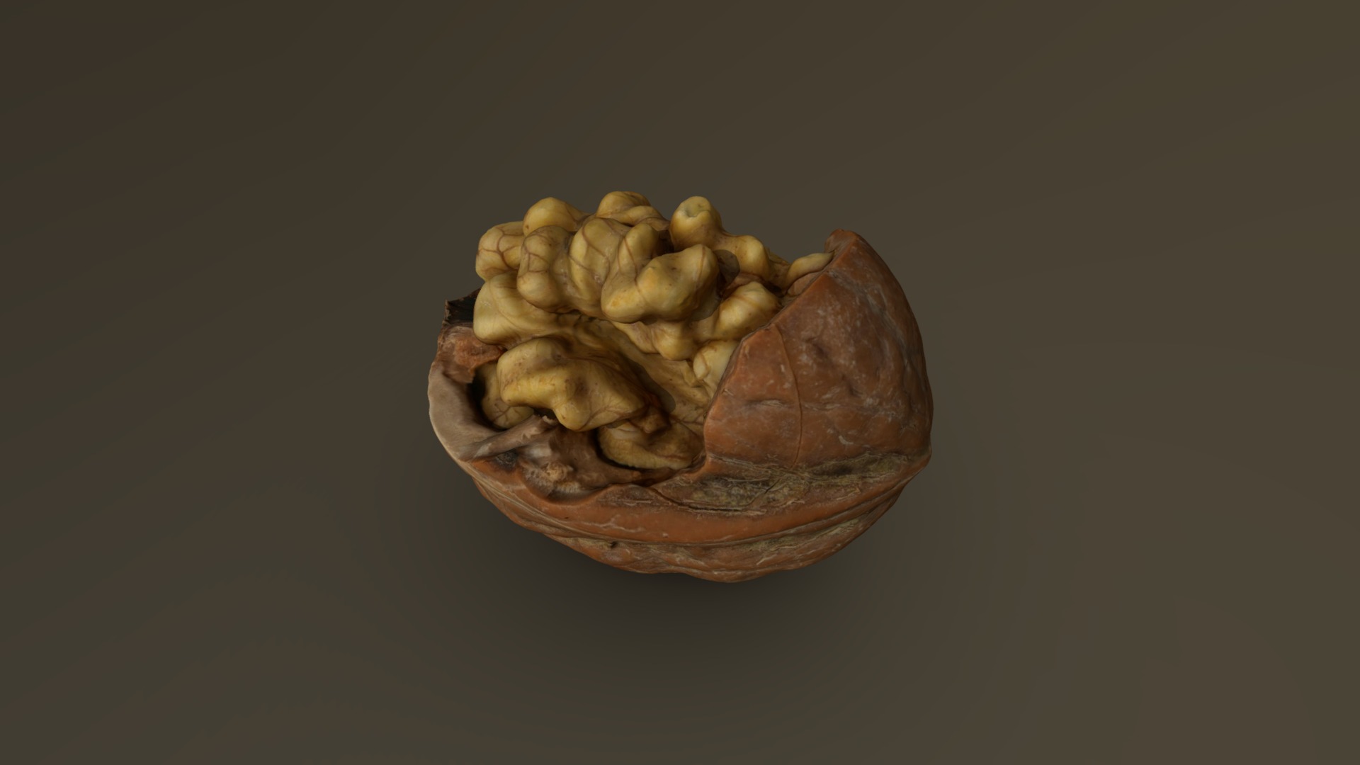 3D model Cracked Walnut 17 - This is a 3D model of the Cracked Walnut 17. The 3D model is about a bowl of nuts.