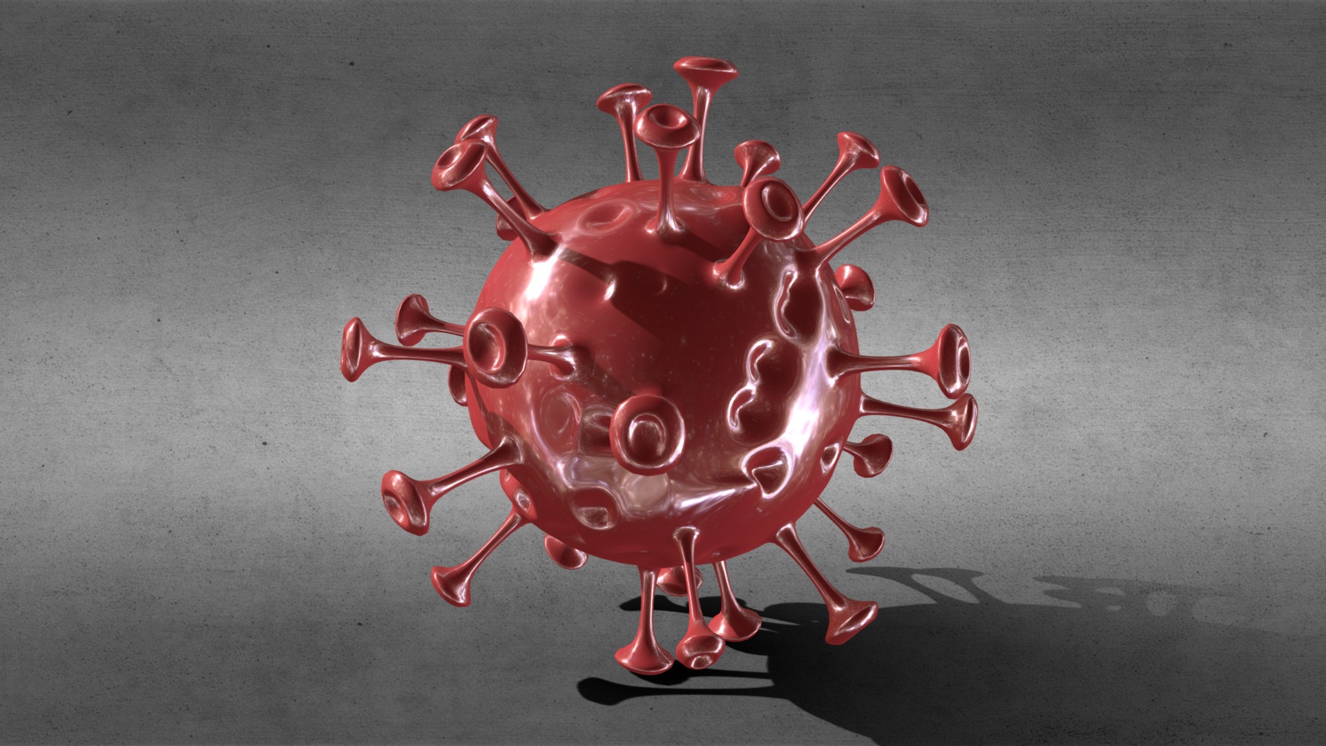 3D model Coronavirus N Co V Novel-1 - This is a 3D model of the Coronavirus N Co V Novel-1. The 3D model is about a red sculpture of a dragon.