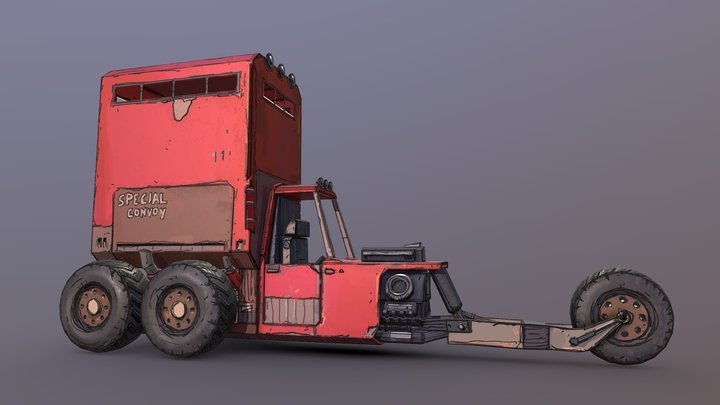 Stylized Truck 3D Model