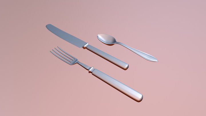 Fork Knife Spoon 3D Model