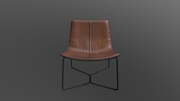 West Elm Slope Leather Chair- Sketchfab 3D Model