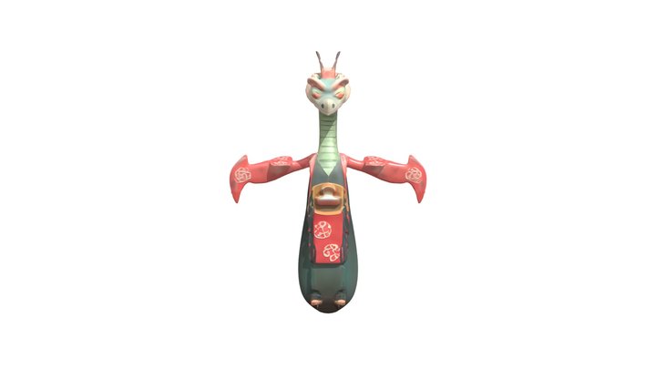 Dragon in traditional clothing 3D Model