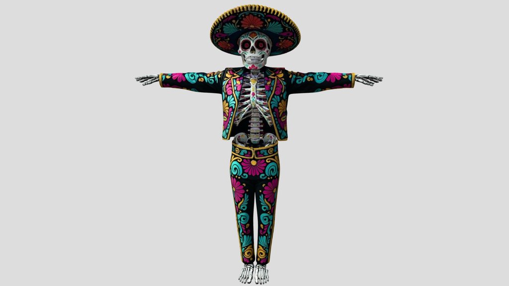 El Catrin 1 - t pose - Day of the Dead