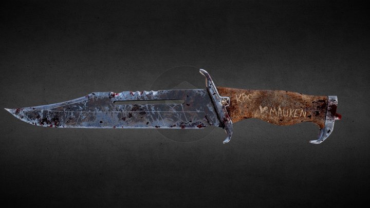 Well Seasoned Combat Knife 3D Model