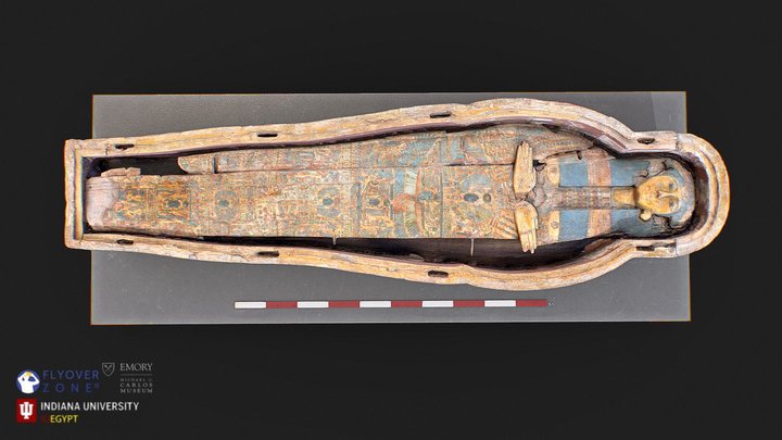 3D rendering of Coffin and Mummy Board of Tanakhetnettahat