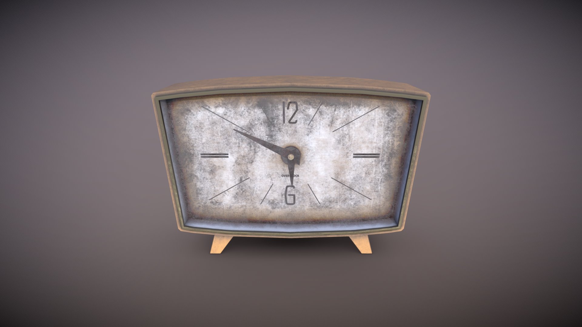 3D model Dirty desktop clock 12 of 20 - This is a 3D model of the Dirty desktop clock 12 of 20. The 3D model is about a clock on a wall.