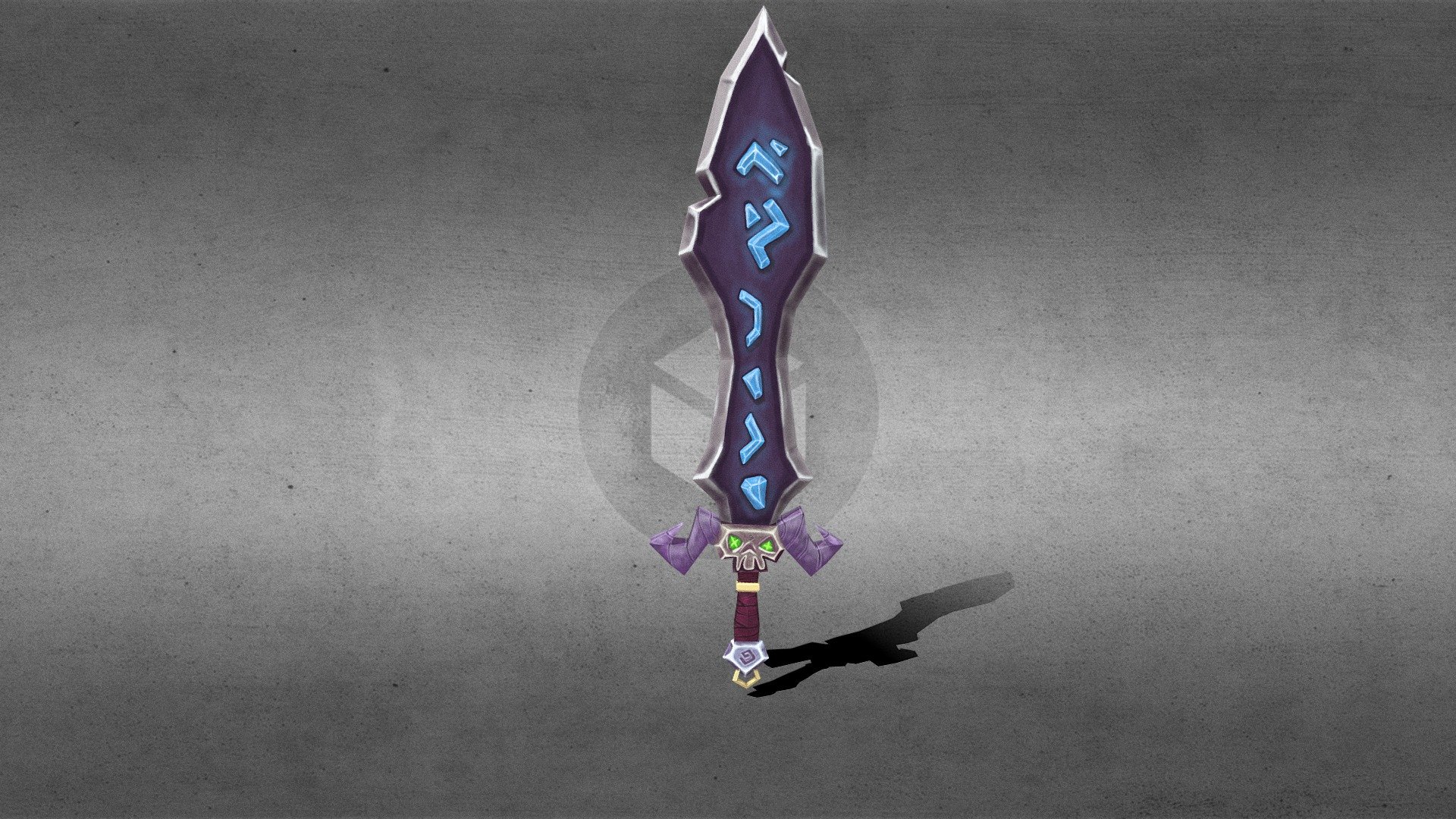 Low Poly Skull Sword — Sketchfab embed 3D viewer