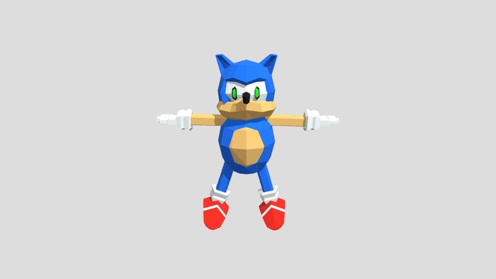 Sonic The Hedgehog Low-Poly 3D Model