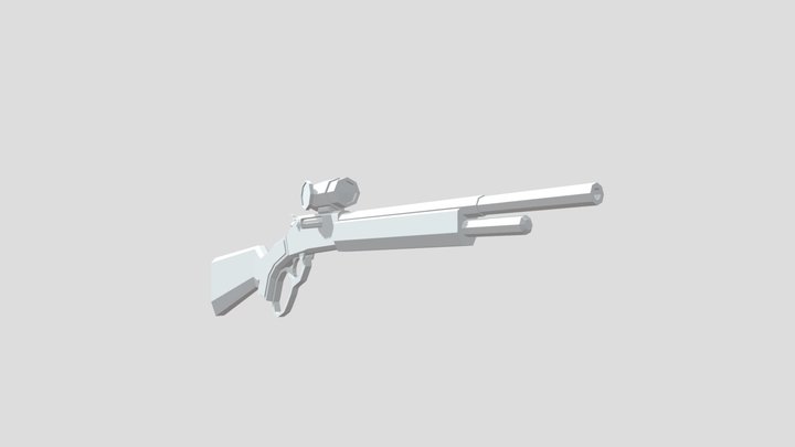 Lowpoly Lever Action Sniper 3D Model