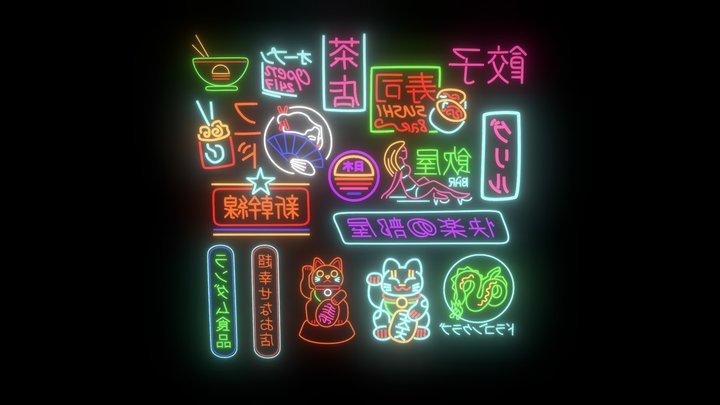 Neon Signs 3D Model