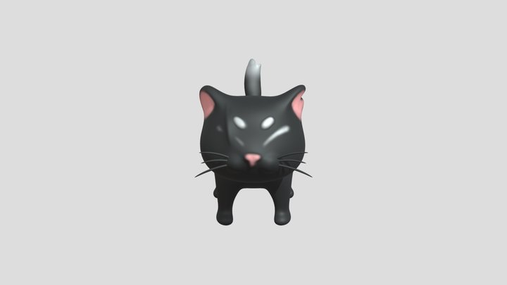 Catblack White 3D Model