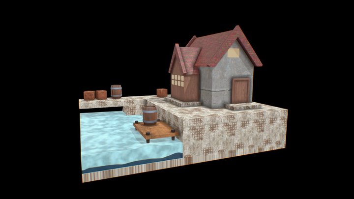 3D Cute Stylized House 3D Model