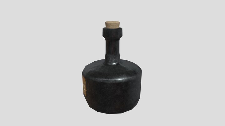 Pirate Rum Bottle 3D Model