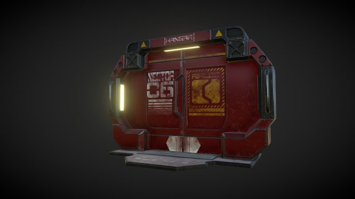 Sci-fi Hangar Door 3D Model