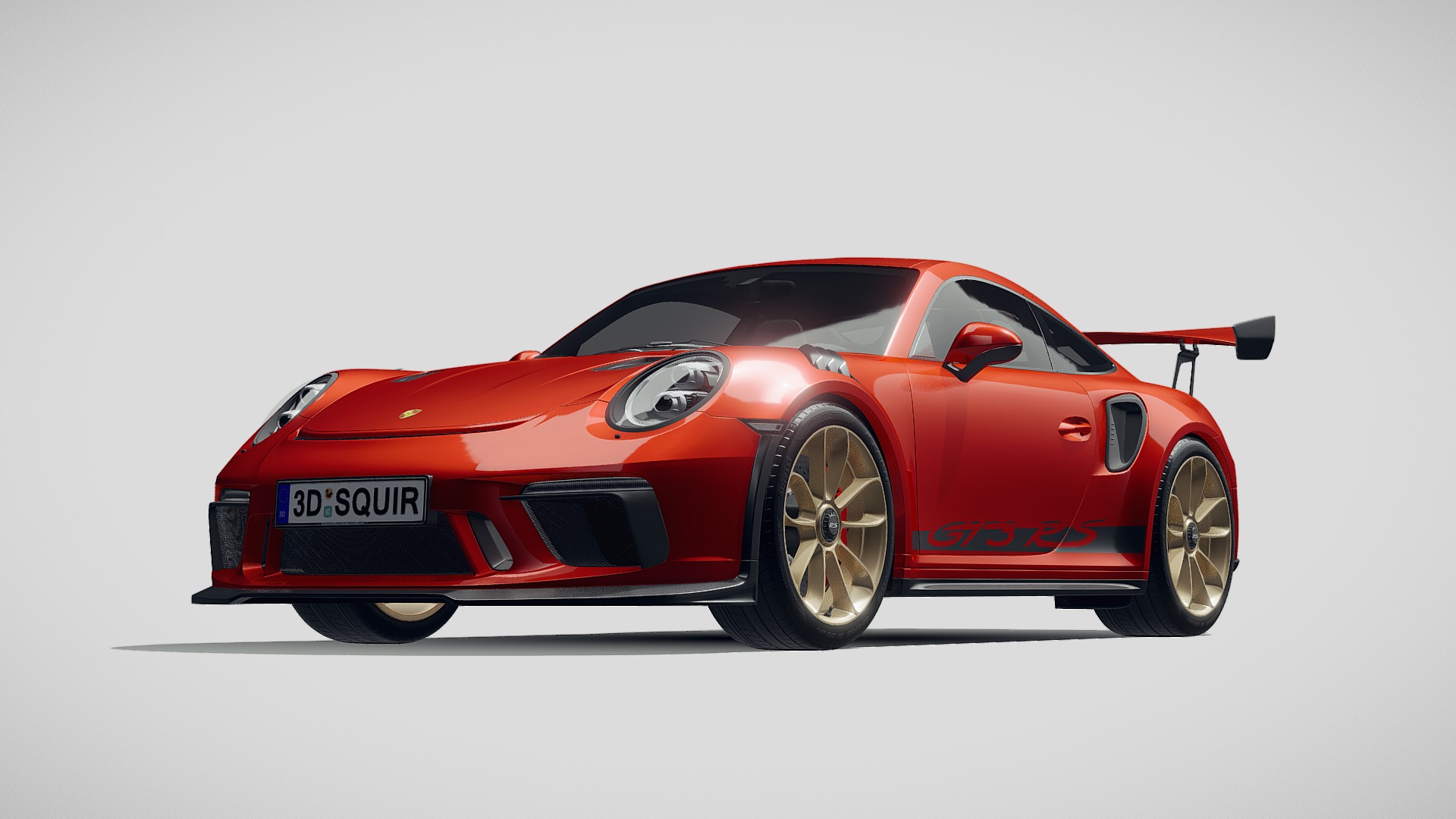 3D model Porsche 911 GT3 RS 2019 - This is a 3D model of the Porsche 911 GT3 RS 2019. The 3D model is about a red sports car.