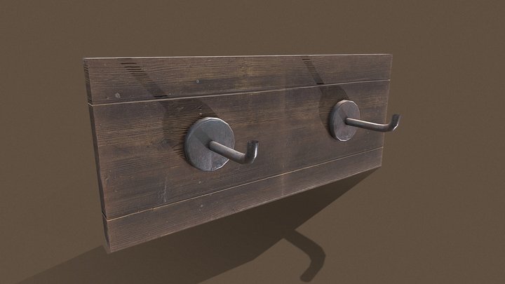 Wooden hook rack - small – Modèle 3D gratuit STL