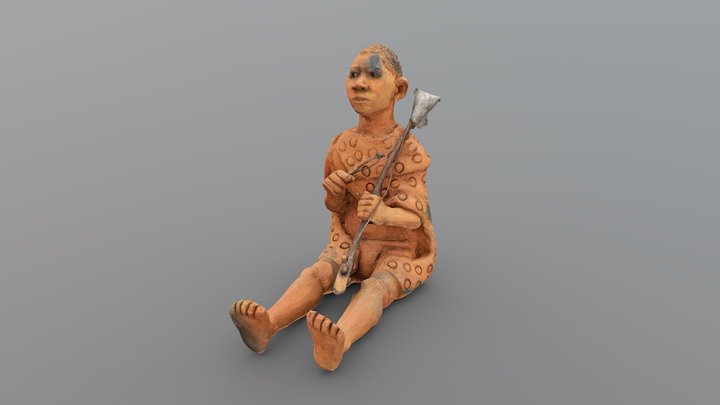 Boy playing sekatari musical bow - UCT KK 35 3D Model