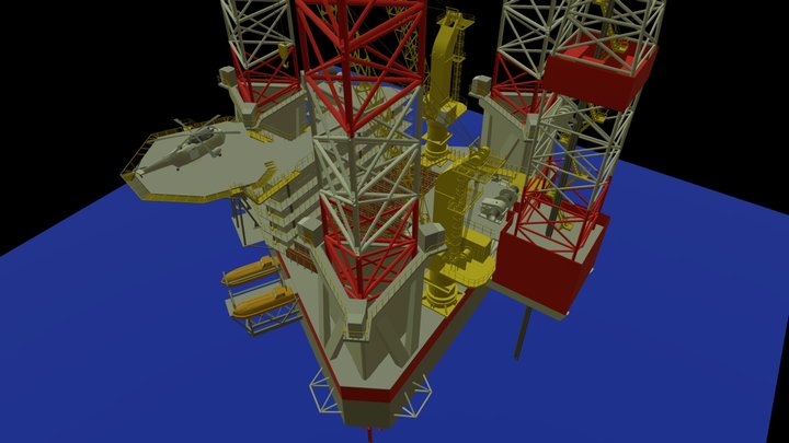 Offshore Oil Rig 3D Model