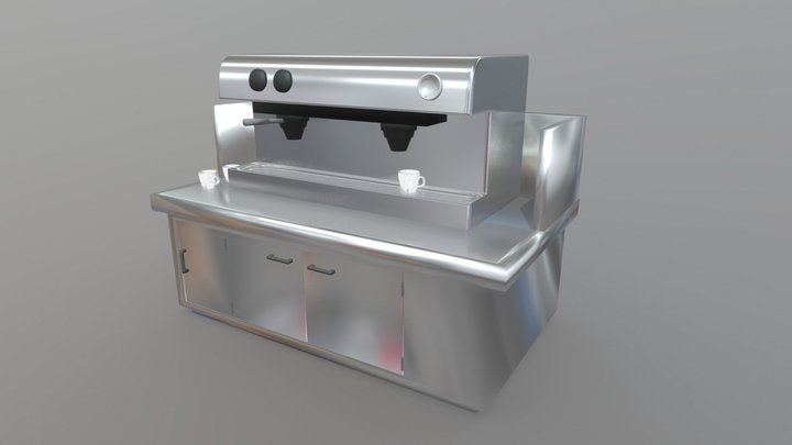 Coffee Machine Modeling - Low Poly 3D Model