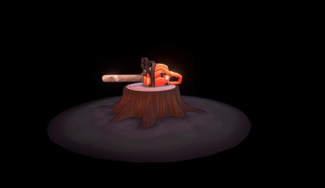 Hand painted chainsaw 3D Model