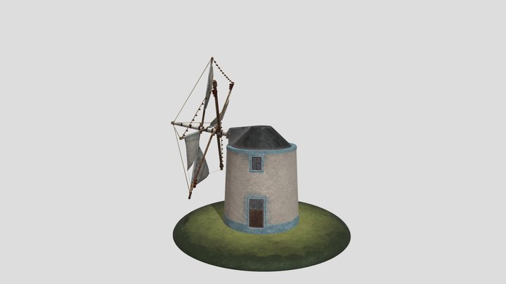 Portuguese Windmill 3D Model