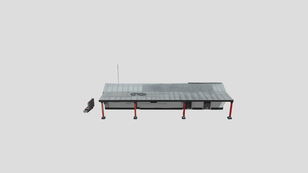 Train Station 3d Model Esq