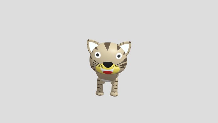 Cartoon Cat Lowpoly – Modello 3D gratuito STL