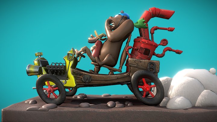 Wacky Races - The Arkansas Chuggabug 3D Model