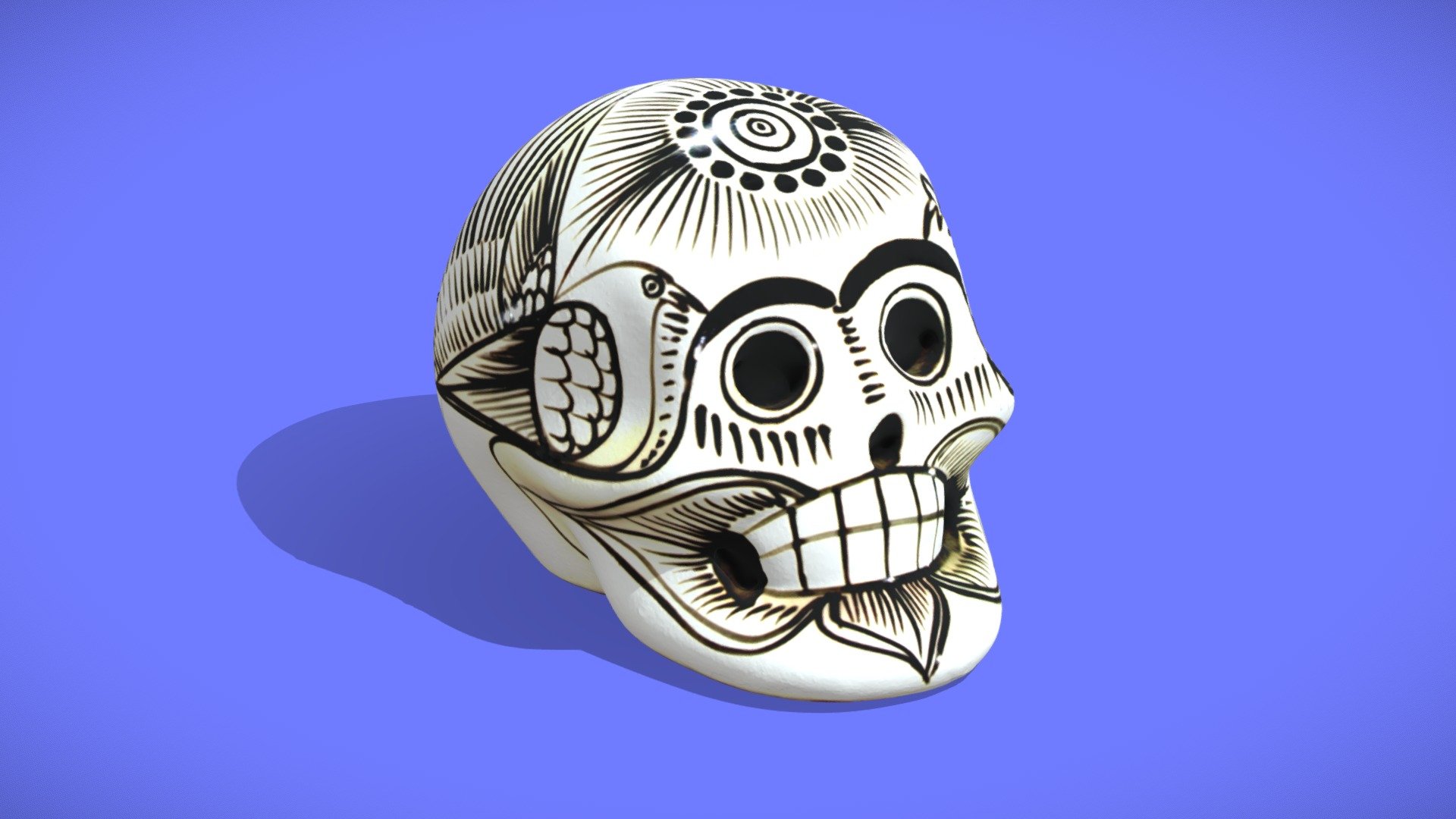 Paited Skull Decor - 3D SCAN