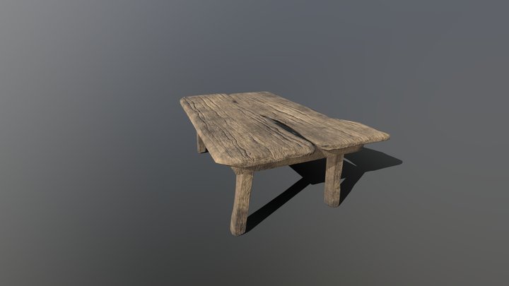Medieval Damaged Table 3D Model