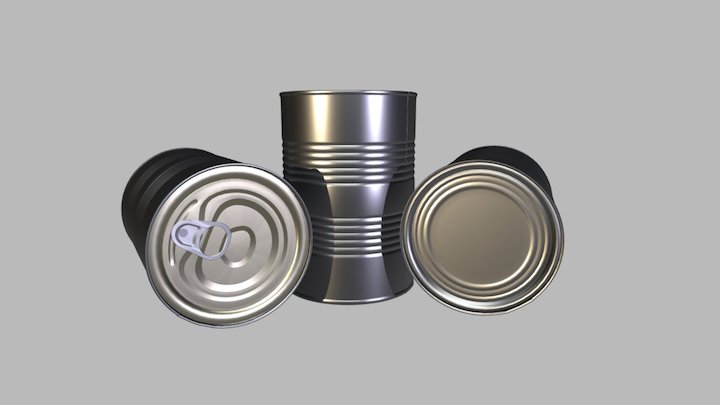 Tin Cans with Easy Open End Closures 3D Model