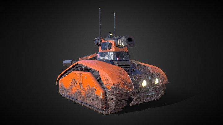 Stylized Tank (AKA Char Léger 2214) "Marseille" 3D Model