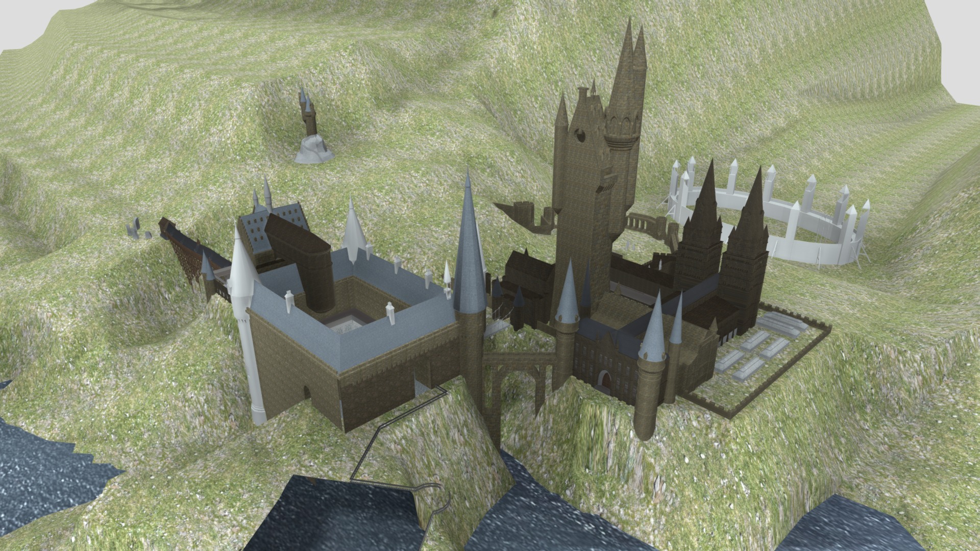 3D model Hogwarts Part Two - This is a 3D model of the Hogwarts Part Two. The 3D model is about a model of a house.