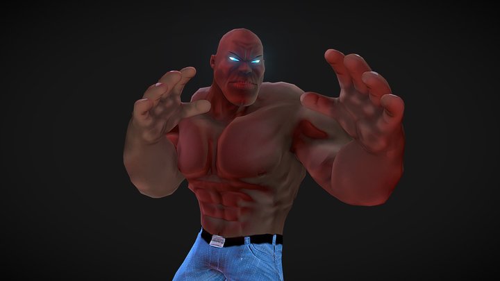 Muscle Man Game Character 3D Model